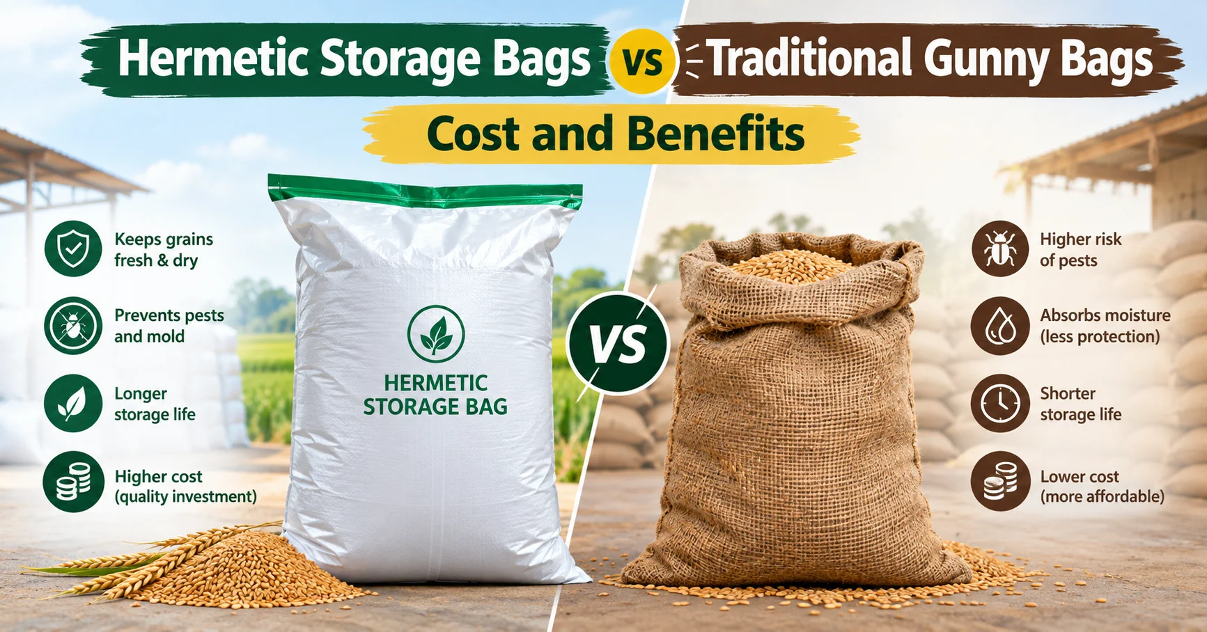 Hermetic Storage Bags vs Traditional Gunny Bags: Cost and Benefits