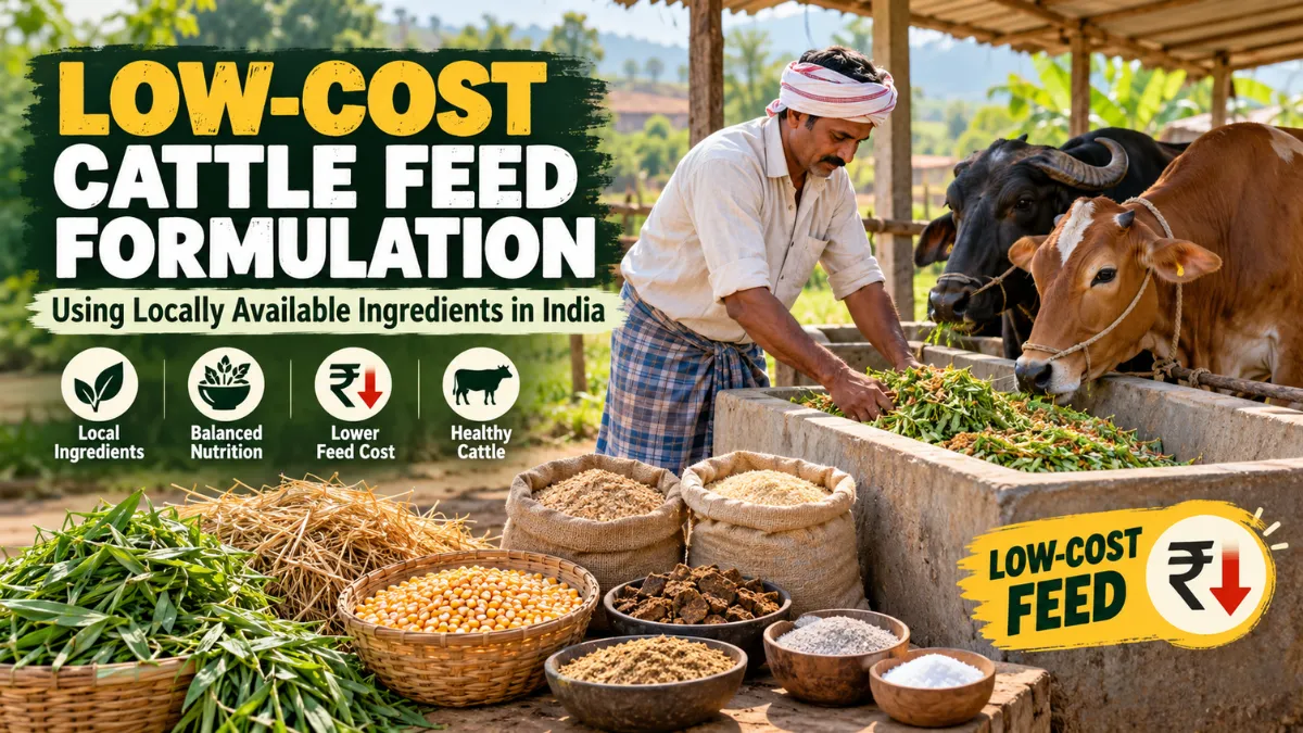 Low-Cost Cattle Feed Formulation Using Local Ingredients in India